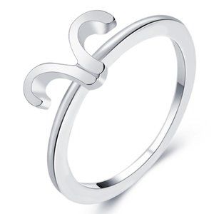 Zodiac Symbol Silver Ring - Aries